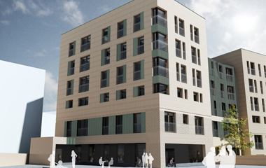 Architect's impression of the new flats in phase 3a